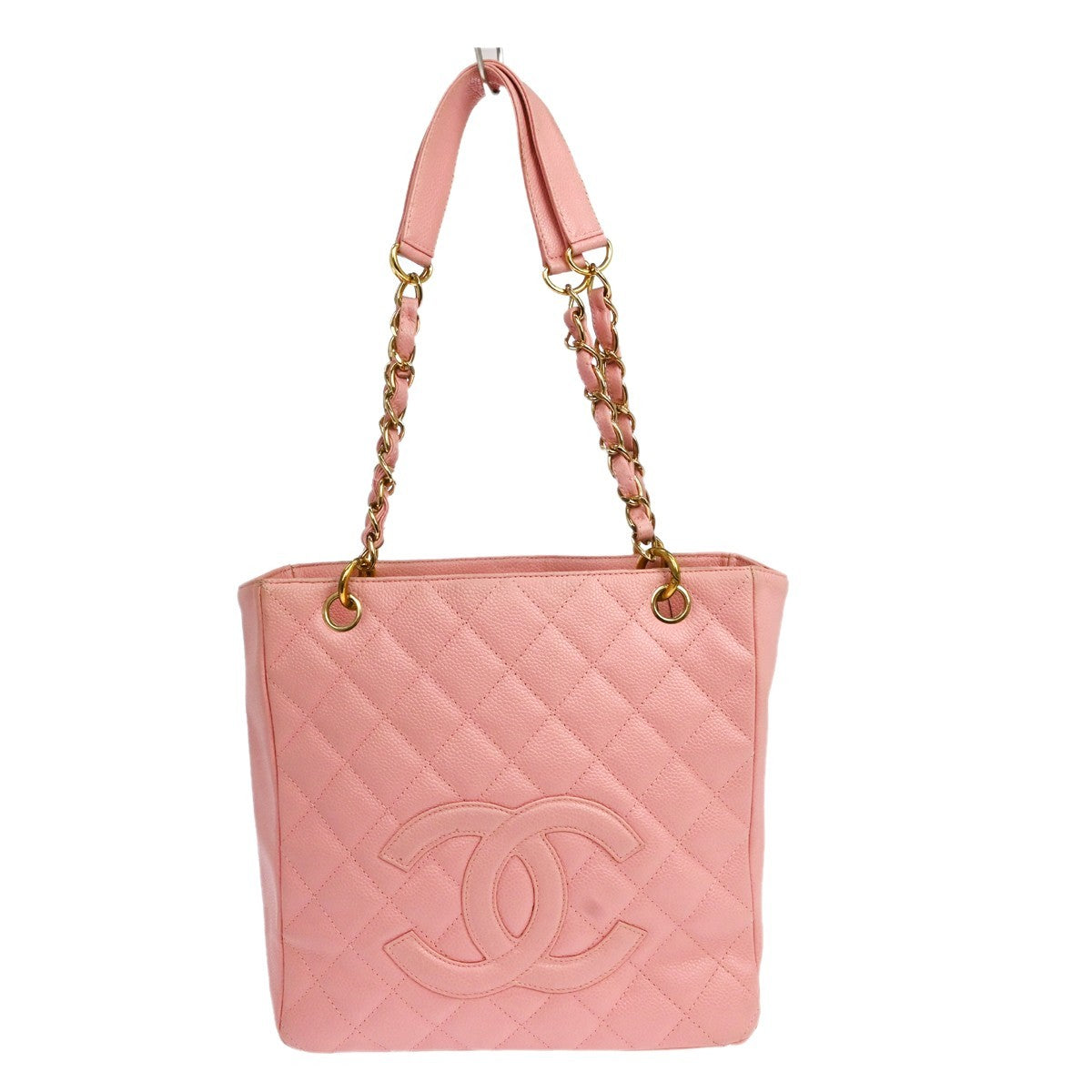 Chanel Petite Shopping Quilted Caviar Pink Leather Tote Bag Bag (Pre-Owned)
