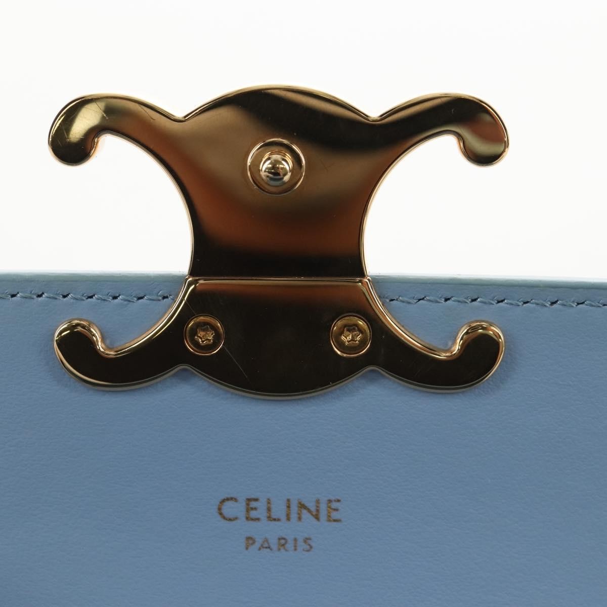 Celine Claude Leather Blue Leather Shoulder Bag Bag (Pre-Owned)