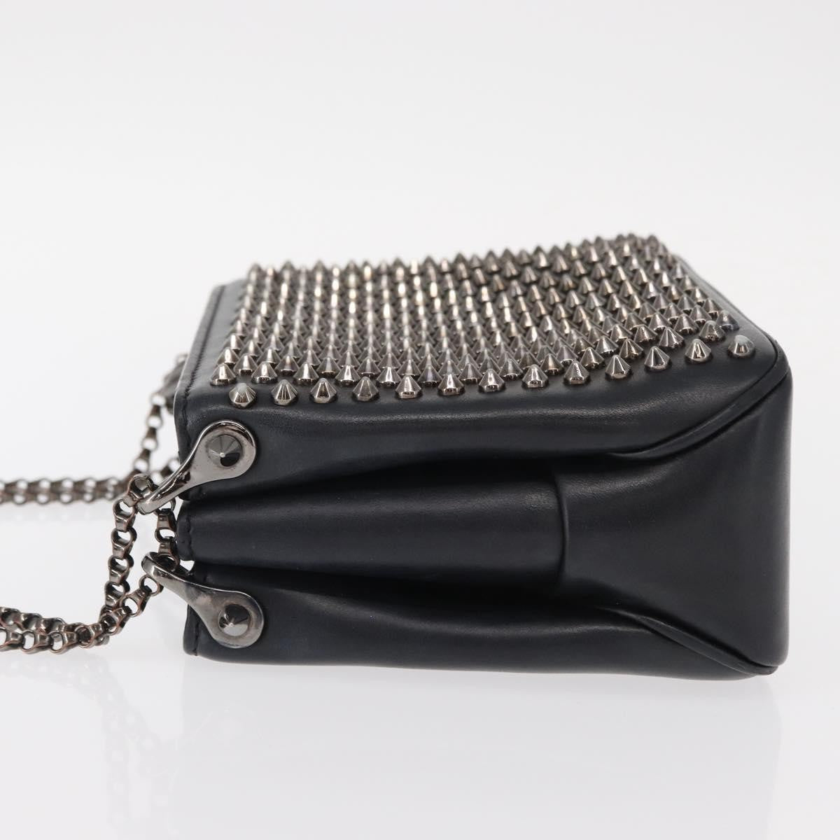 Christian Louboutin Triloubi Chain Leather Black Leather Handbag (Pre-Owned)