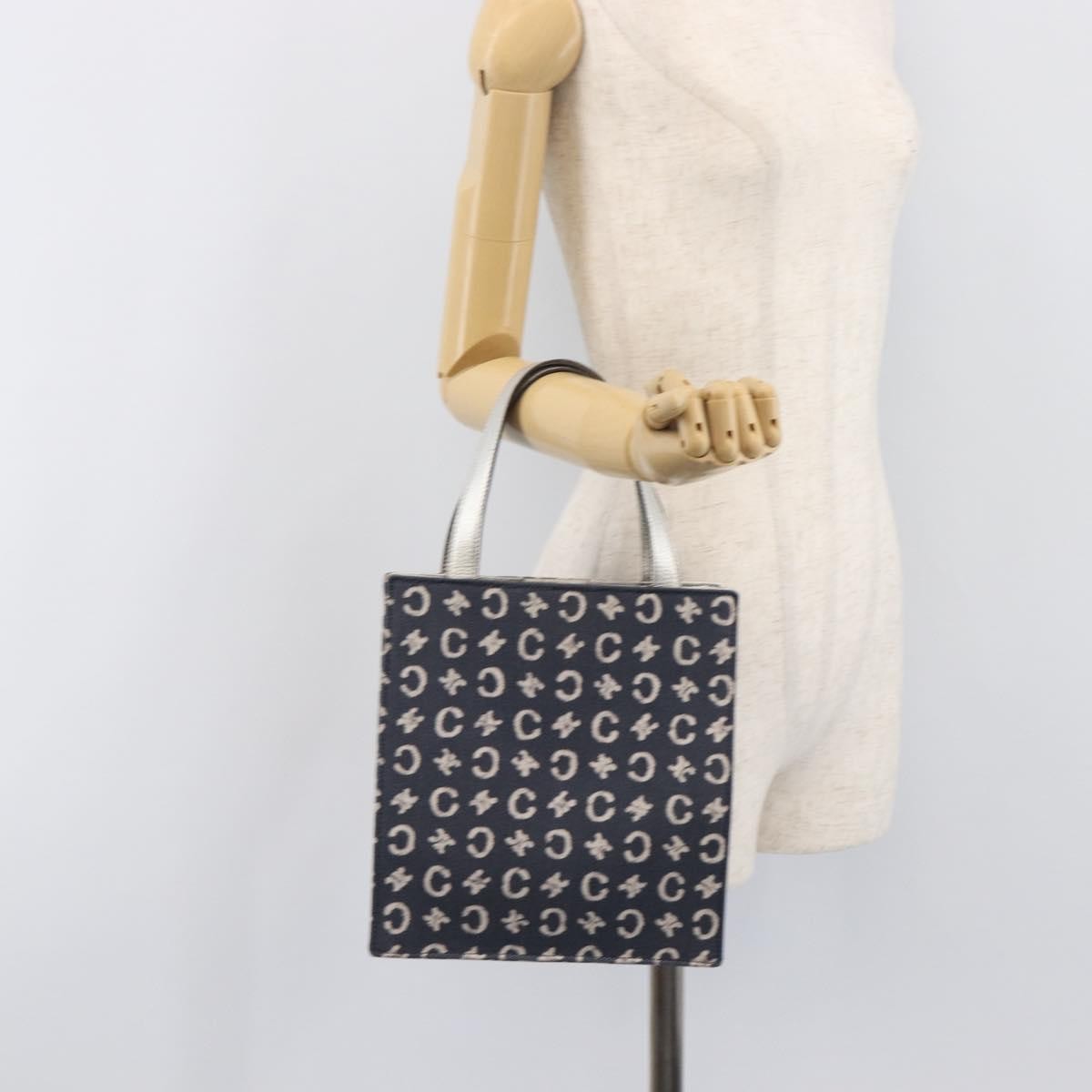 Celine C Macadam Canvas Navy Canvas Handbag (Pre-Owned)