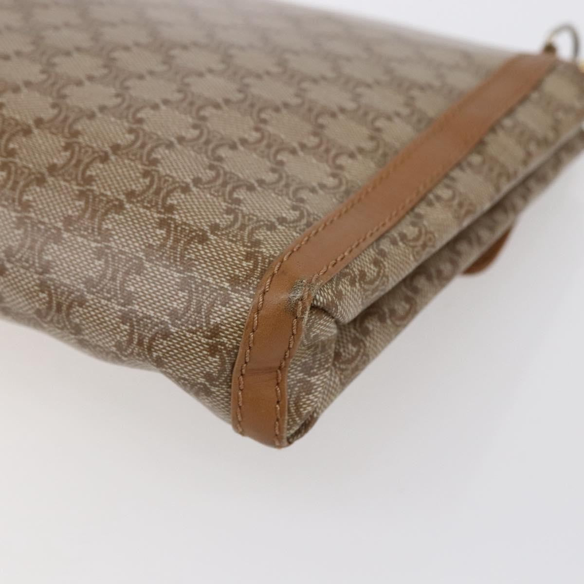 Celine Vintage Macadam Canvas And Leather Beige Canvas Shoulder Bag Bag (Pre-Owned)