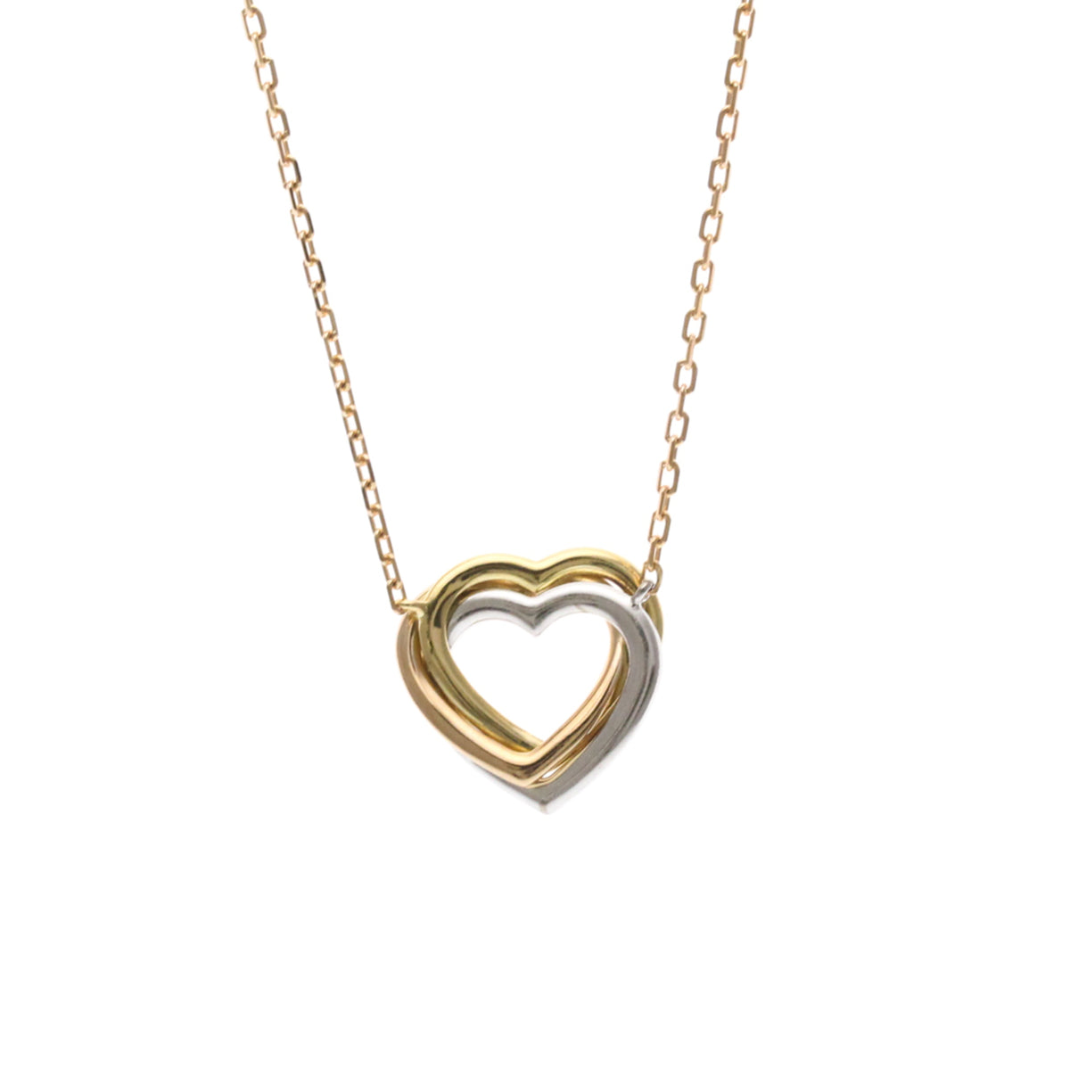 Cartier Trinity De Cartier Heart Pendant 18K Tricolor Gold With Diamonds Gold Gold Necklace Jewelry (Pre-Owned)