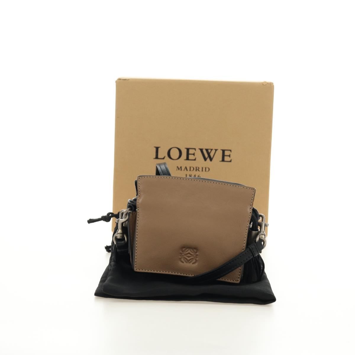Loewe Shoulder Bag Leather Brown Leather Shoulder Bag Bag (Pre-Owned)