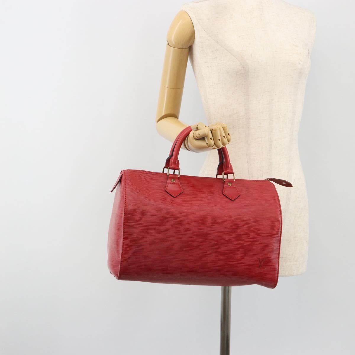 Louis Vuitton Speedy Epi Leather Red Leather Handbag (Pre-Owned)