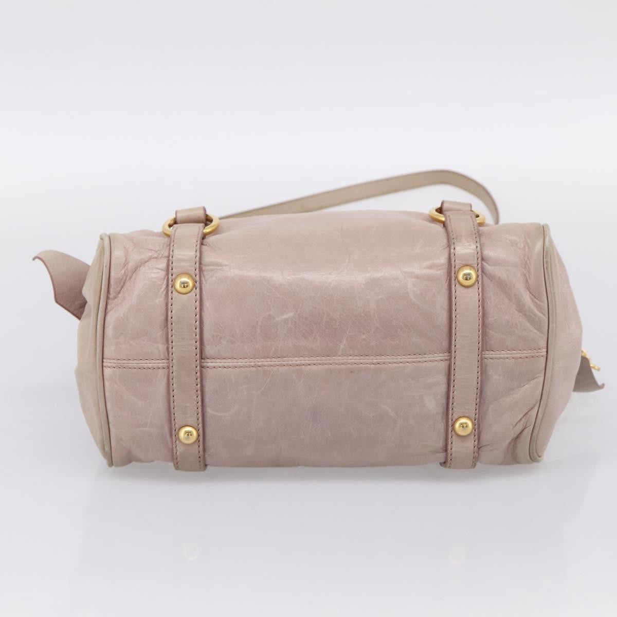 Miu Miu Vitello Lux Leather Pink Leather Handbag (Pre-Owned)