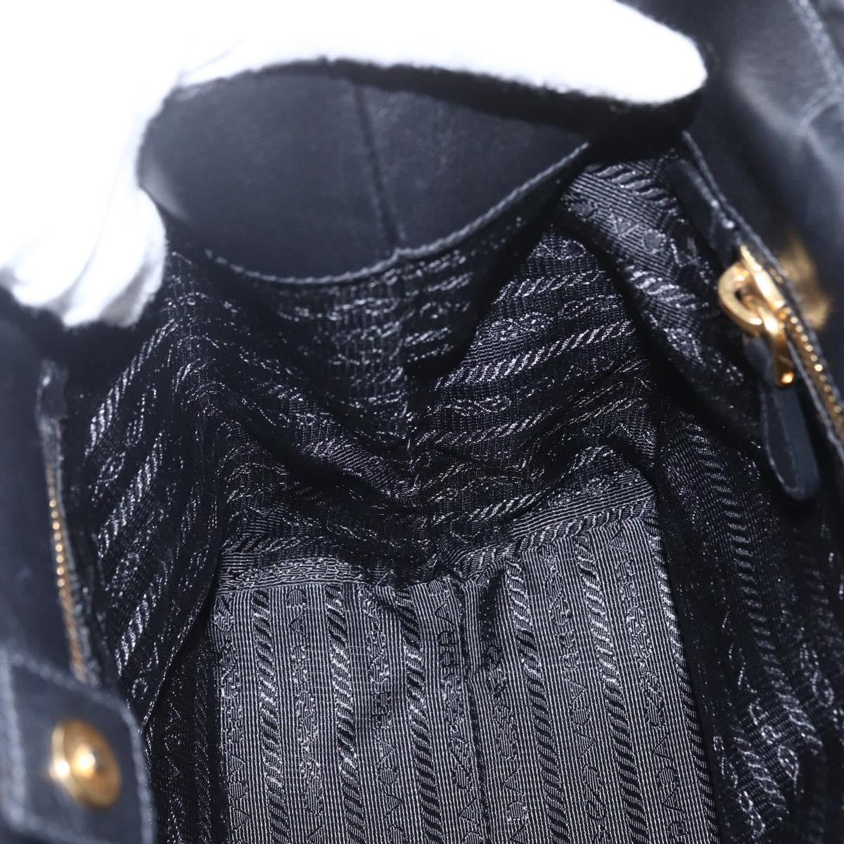 Prada Bow Tote Leather Black Leather Tote Bag Bag (Pre-Owned)