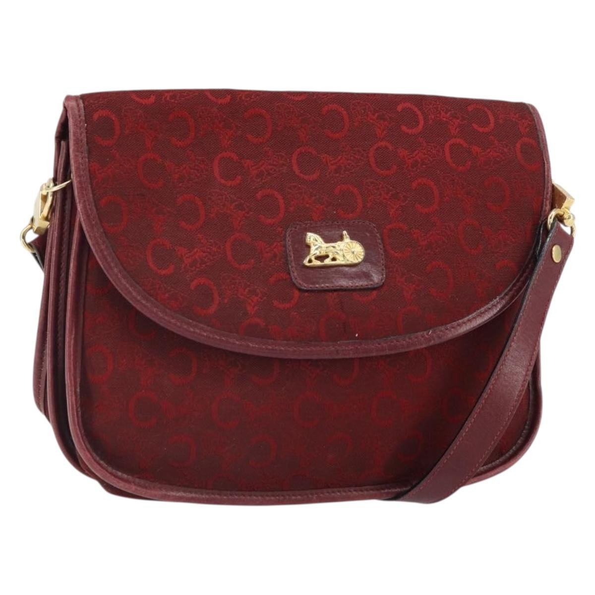 Celine C Sulky Canvas Red Canvas Shoulder Bag Bag (Pre-Owned)