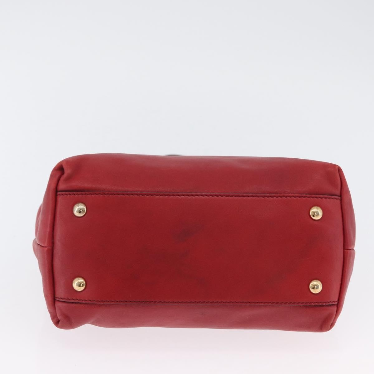 Salvatore Ferragamo Vala Tote Leather Red Leather Tote Bag Bag (Pre-Owned)