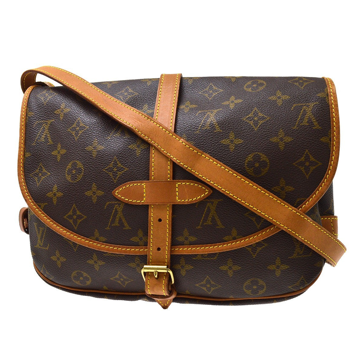 Louis Vuitton Saumur Monogram Canvas Brown Canvas Shoulder Bag Bag (Pre-Owned)