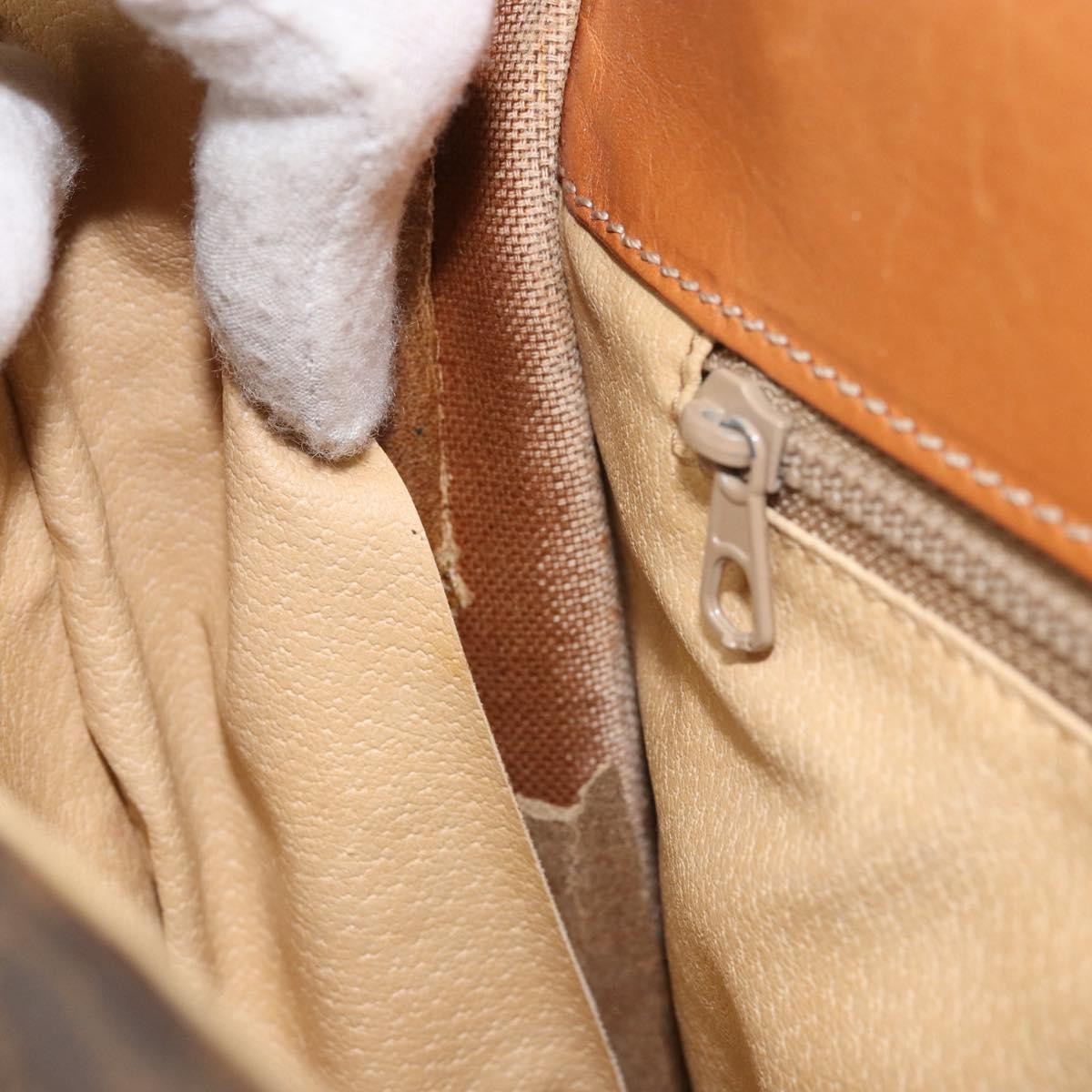 Celine Vintage Macadam Canvas And Leather Brown Canvas Shoulder Bag Bag (Pre-Owned)