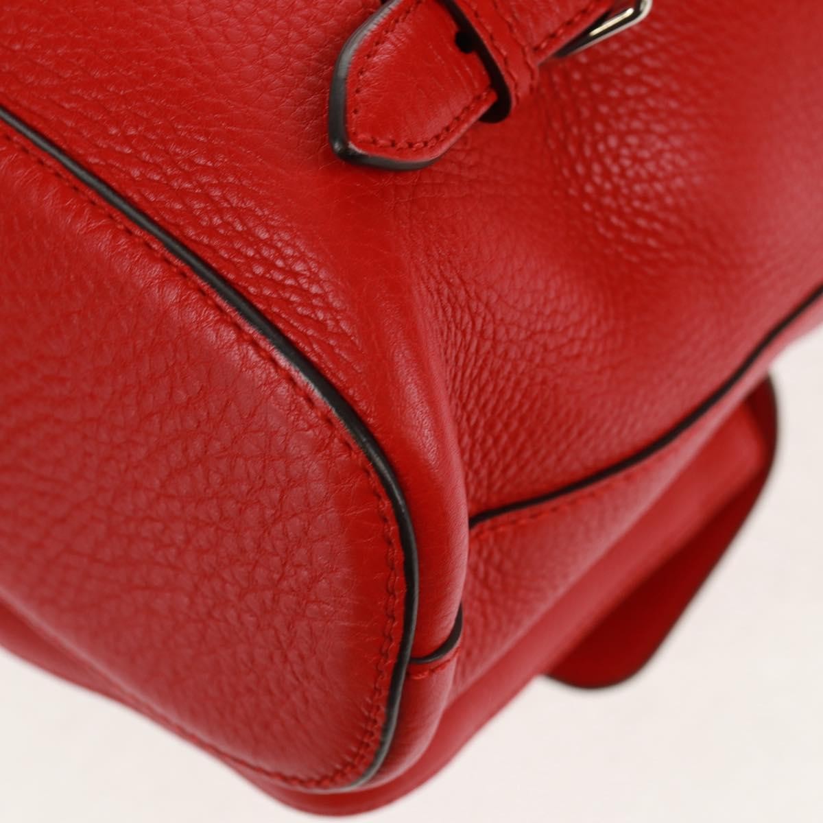 Gucci Bamboo Tassel Leather Red Leather Backpack Bag (Pre-Owned)