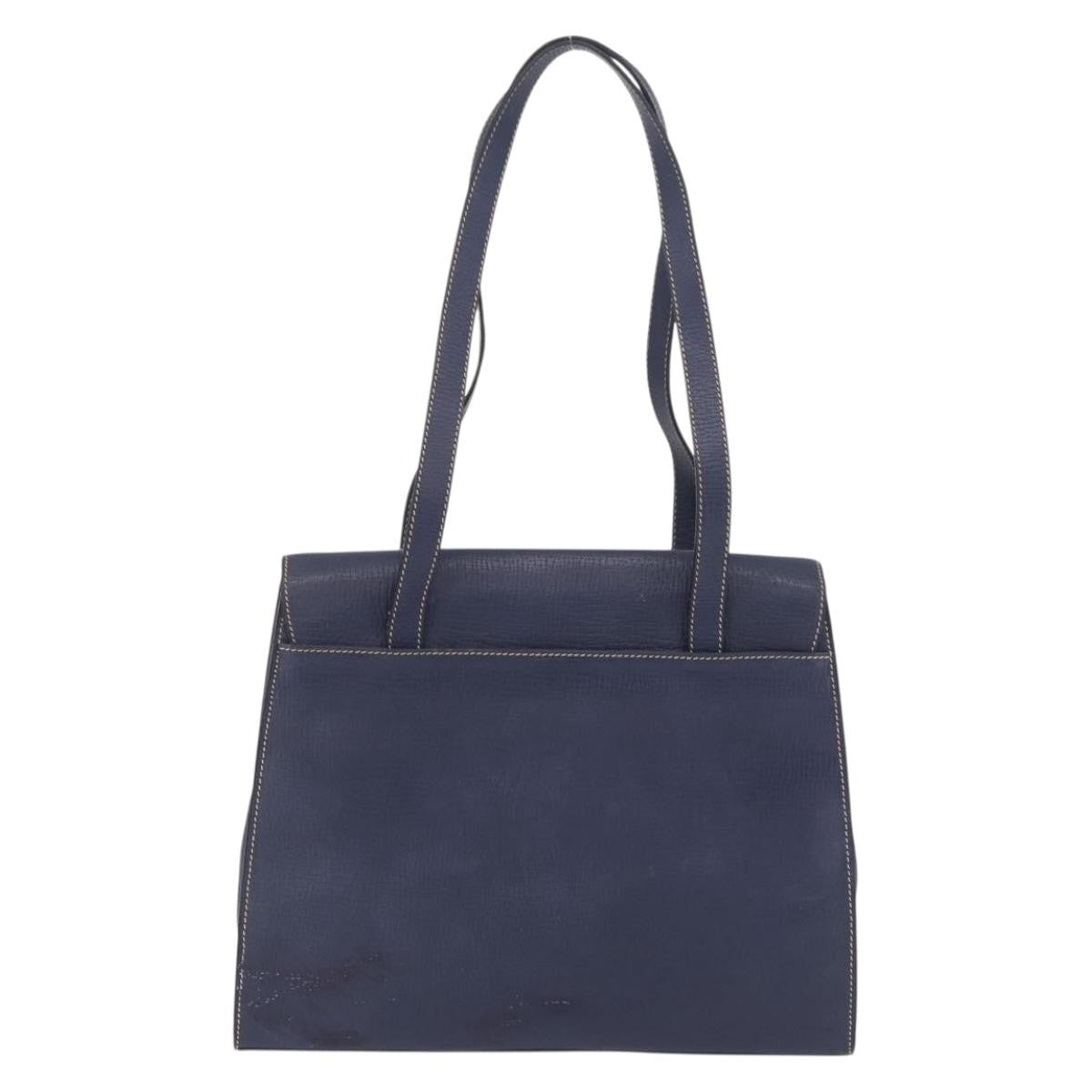 Loewe Tote Leather Navy Leather Tote Bag Bag (Pre-Owned)
