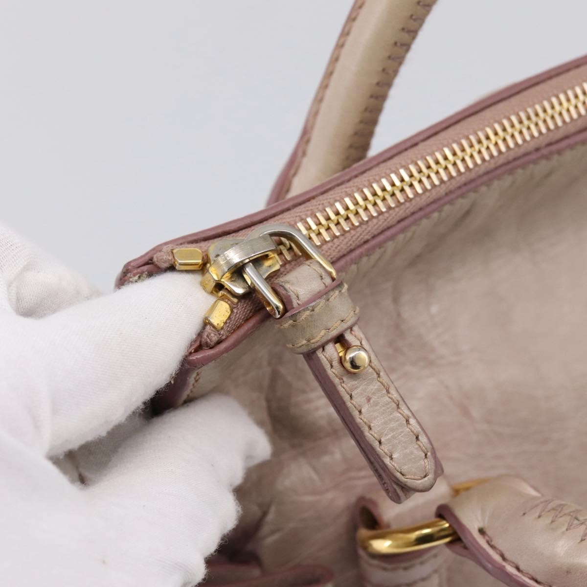 Miu Miu Vitello Lux Leather Pink Leather Handbag (Pre-Owned)