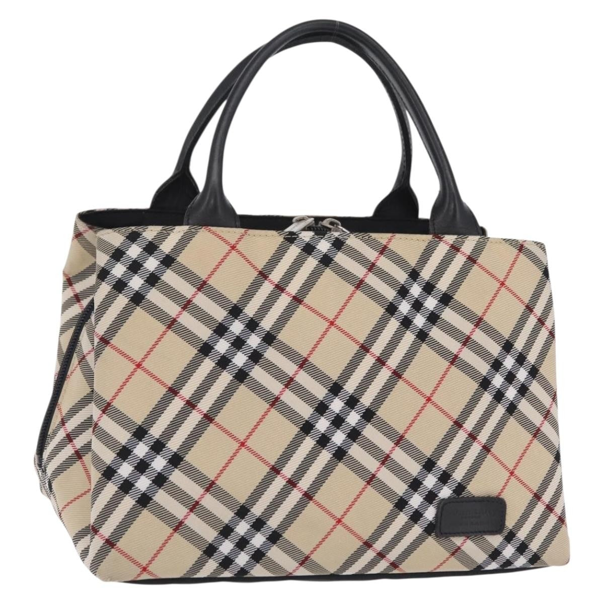 Burberry Nova Check Nylon Beige Nylon Handbag (Pre-Owned)