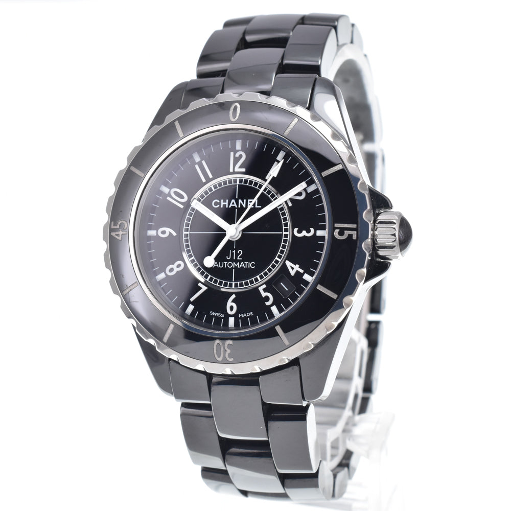 Chanel J12 Automatic Ceramic And Stainless Steel With Diamond Bezel Watch (Pre-Owned)