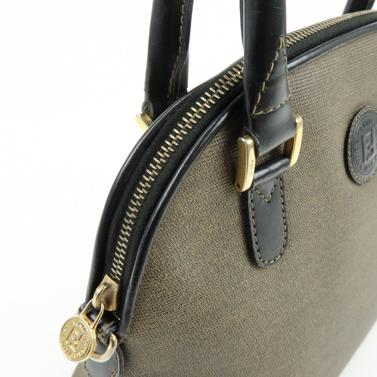 Fendi Vintage Dome Satchel Leather Brown Leather Handbag (Pre-Owned)