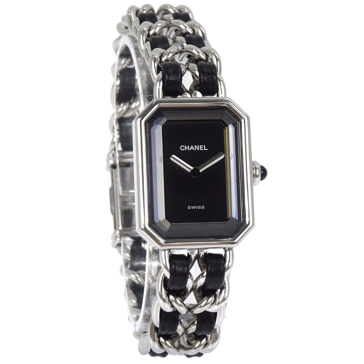 Chanel Premiere Rock Quartz Stainless Steel And Leather Watch (Pre-Owned)