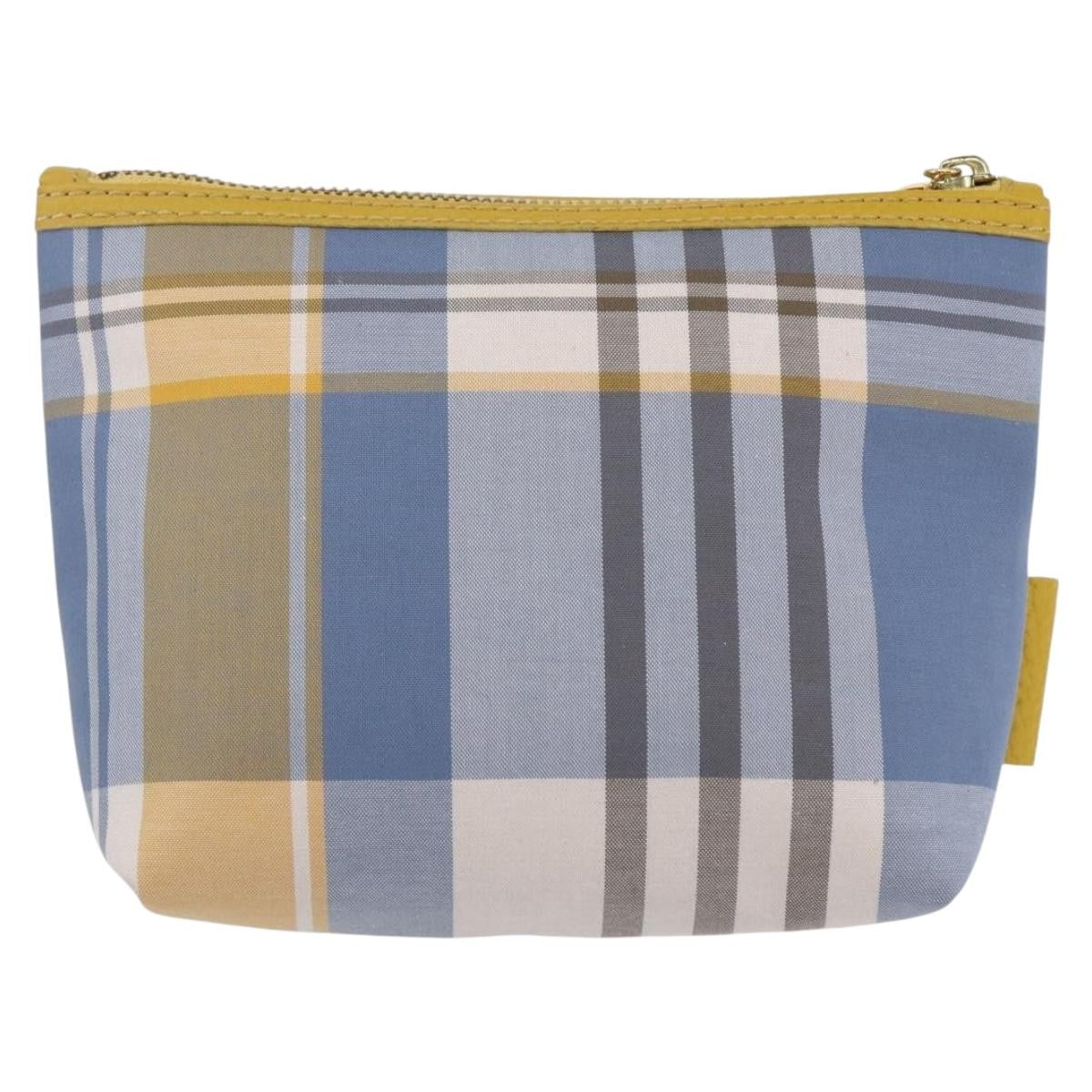 Burberry Nova Check Pochette Canvas Blue Canvas Clutche & Pouche Bag (Pre-Owned)