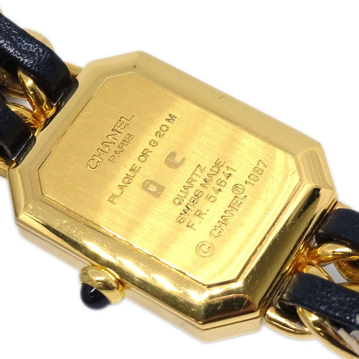 Chanel Premiere Rock Quartz Plated Metal And Leather Watch (Pre-Owned)
