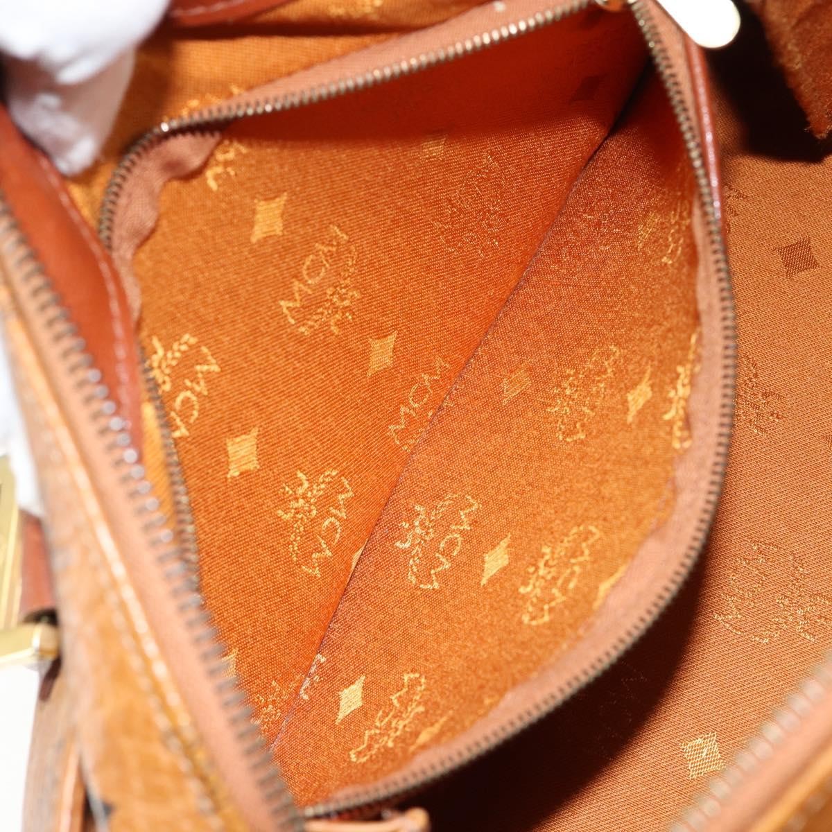 MCM Visetos Logogramme Leather Brown Leather Handbag (Pre-Owned)