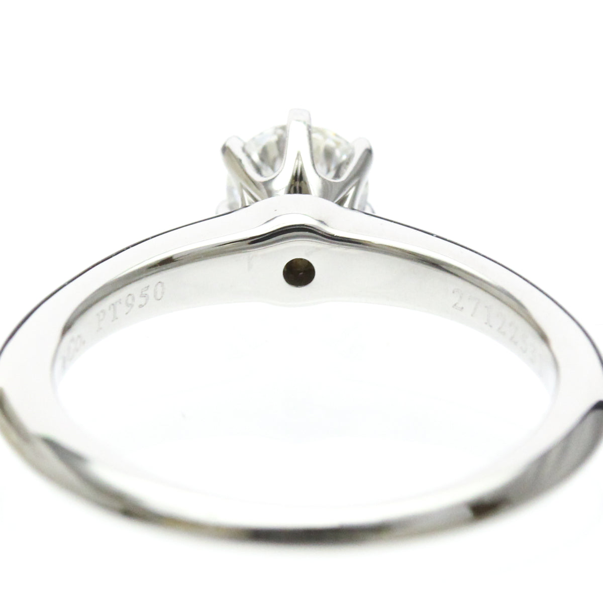 Tiffany & Co. Tiffany Setting Solitaire Platinum With Diamond Silver Platinum Ring Jewelry (Pre-Owned)
