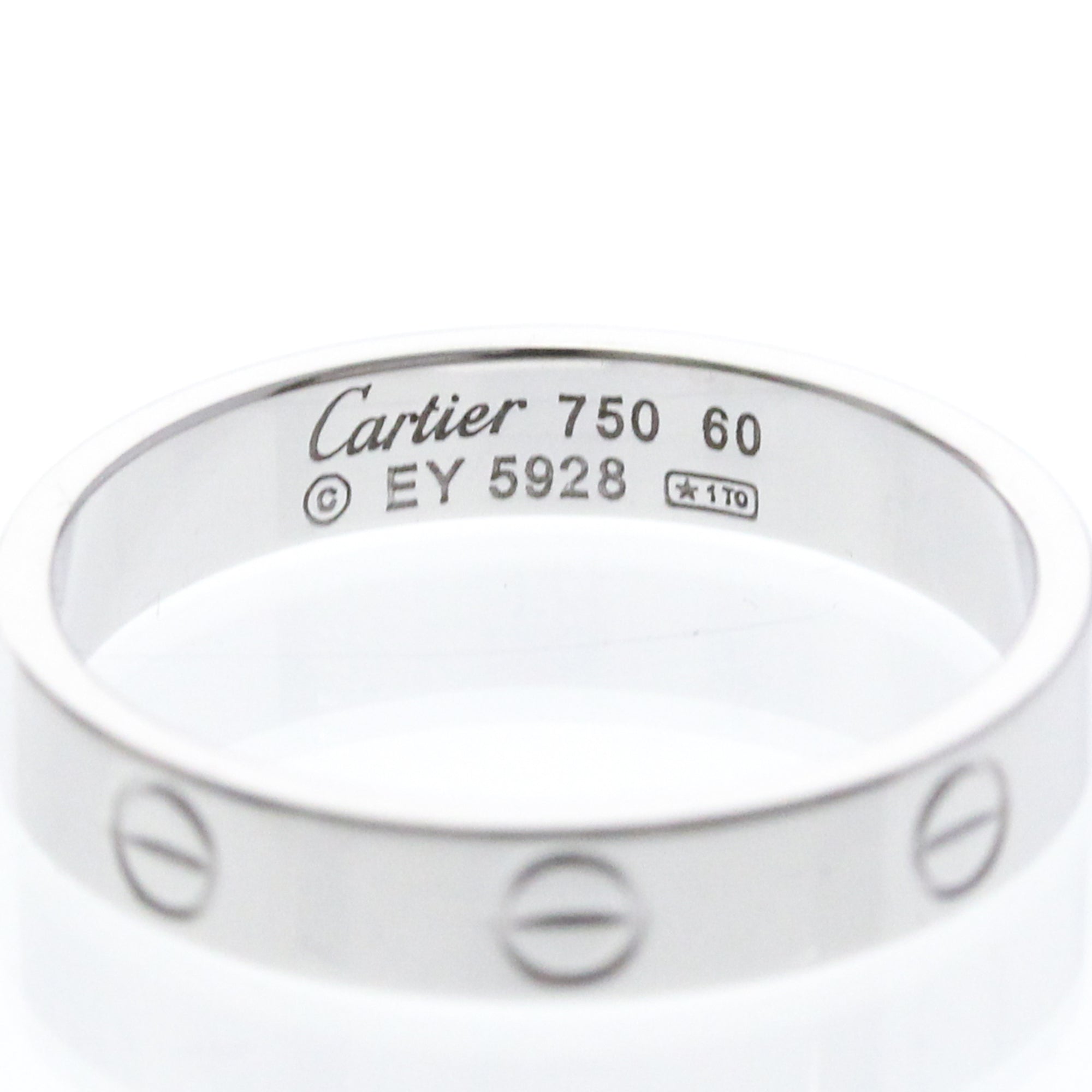 Cartier Love Wedding Band 18K White Gold Silver White_Gold Ring Jewelry (Pre-Owned)