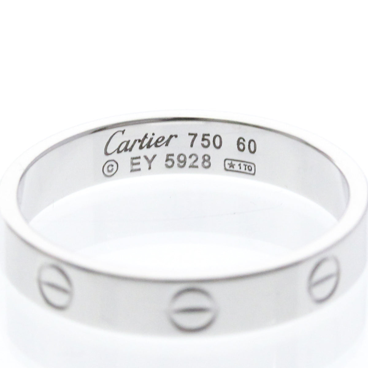 Cartier Love Wedding Band 18K White Gold Silver White_Gold Ring Jewelry (Pre-Owned)