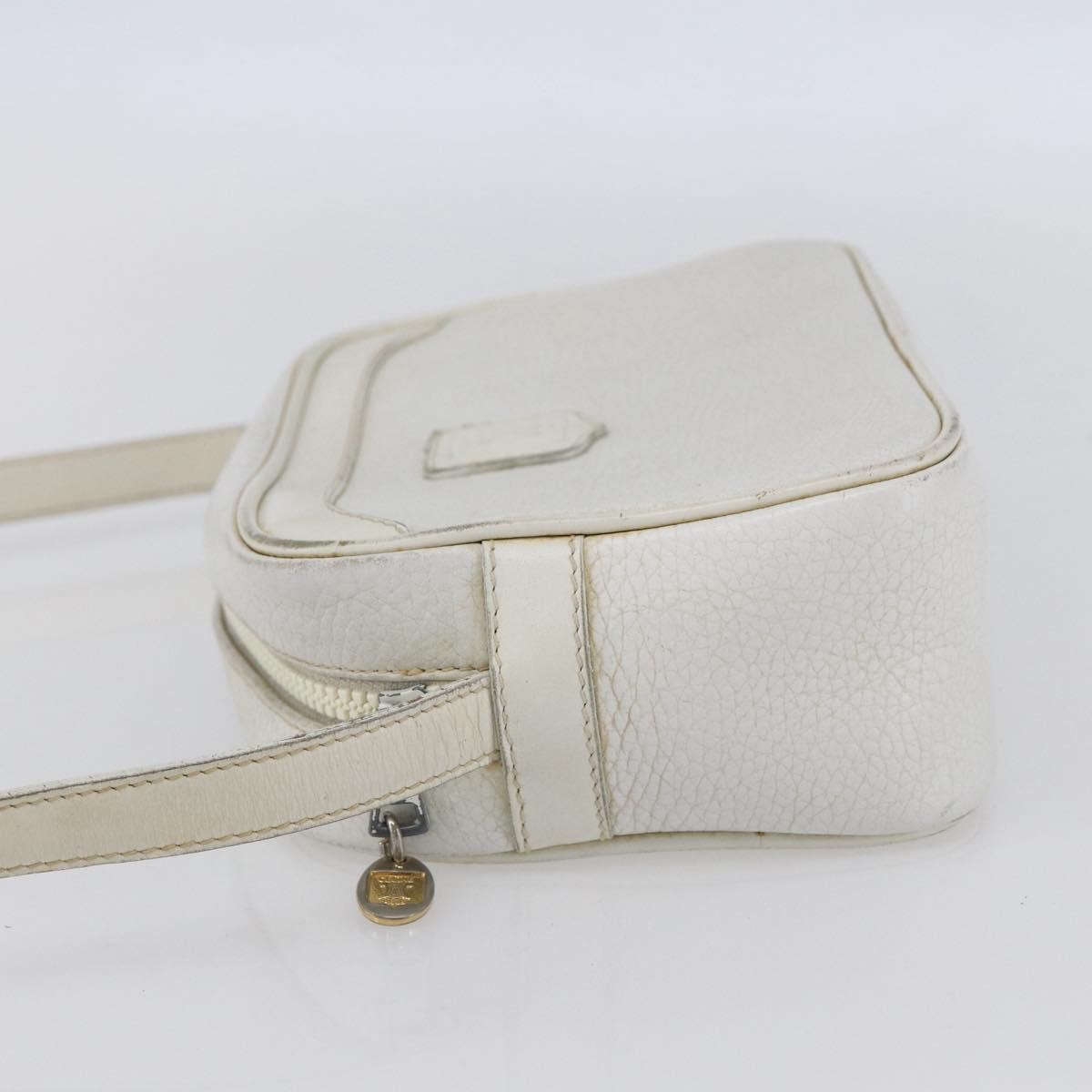 Celine Vintage Leather White Leather Shoulder Bag Bag (Pre-Owned)