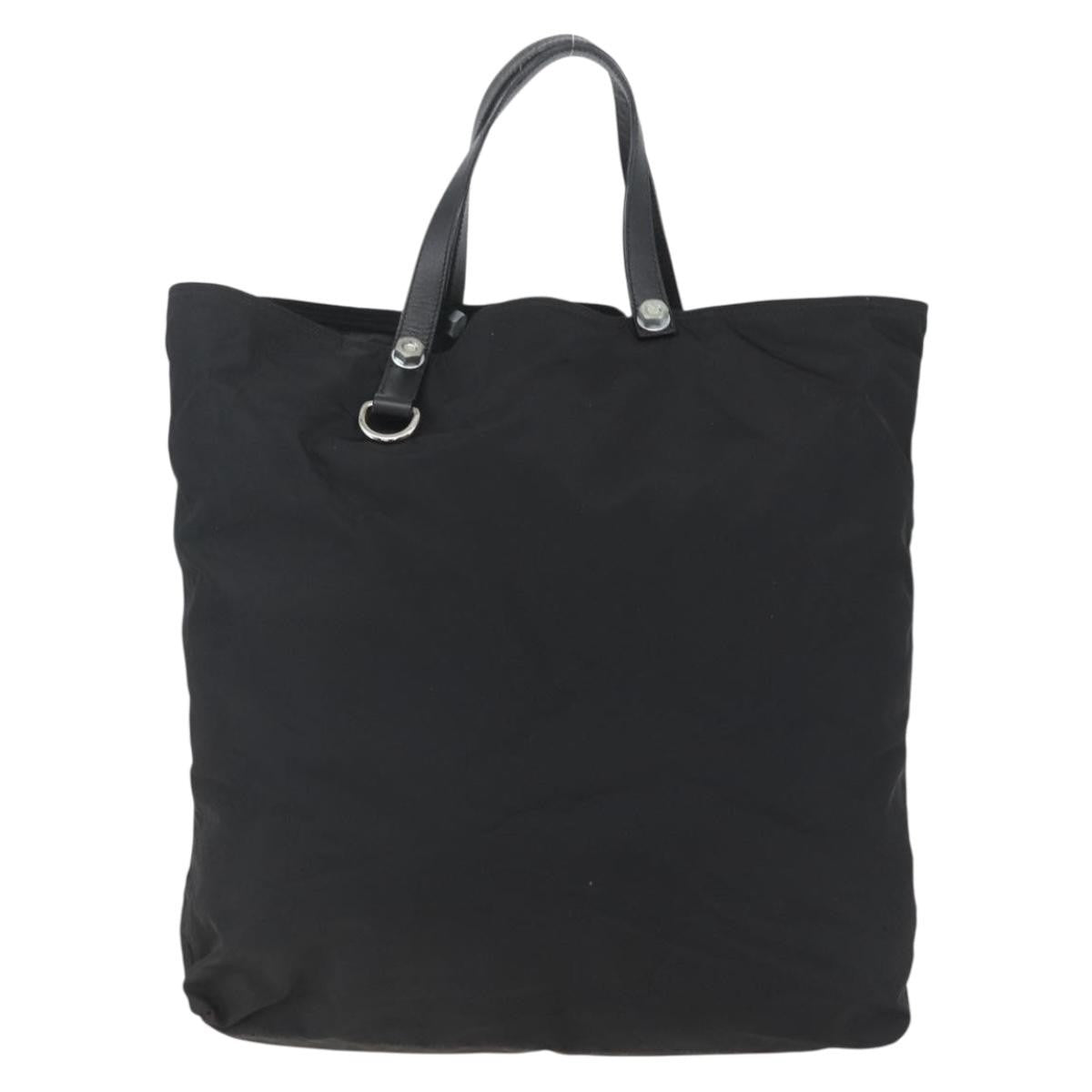 Prada Vintage Tote Tessuto Black Nylon Tote Bag Bag (Pre-Owned)