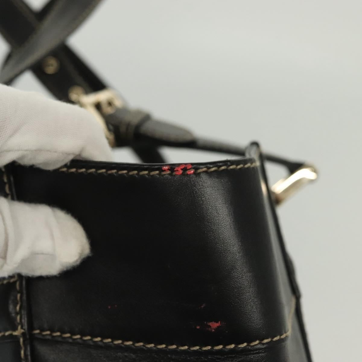 Gucci Tote Leather Black Leather Tote Bag Bag (Pre-Owned)