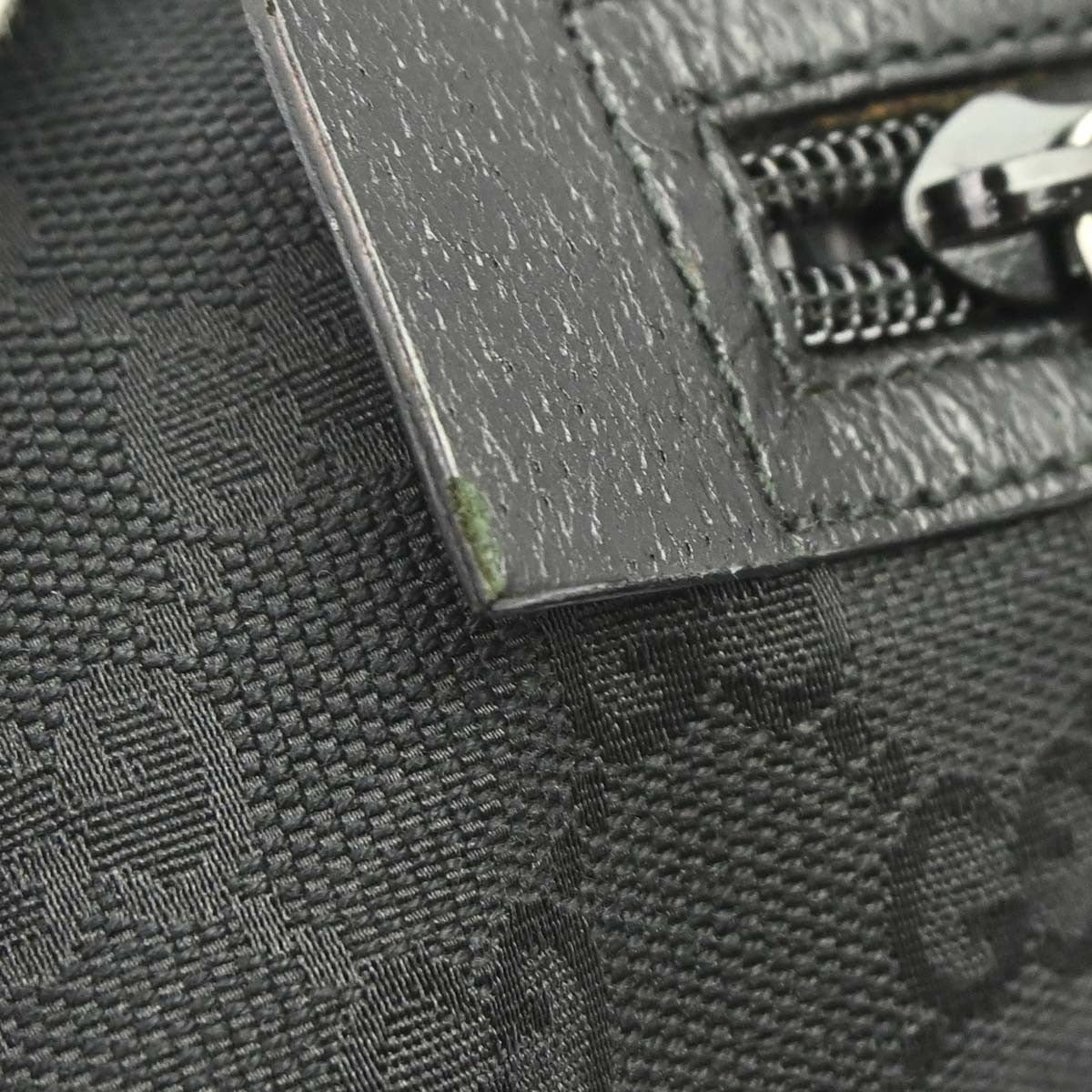 Gucci Zip Around Bowling Gg Canvas Black Canvas Handbag (Pre-Owned)