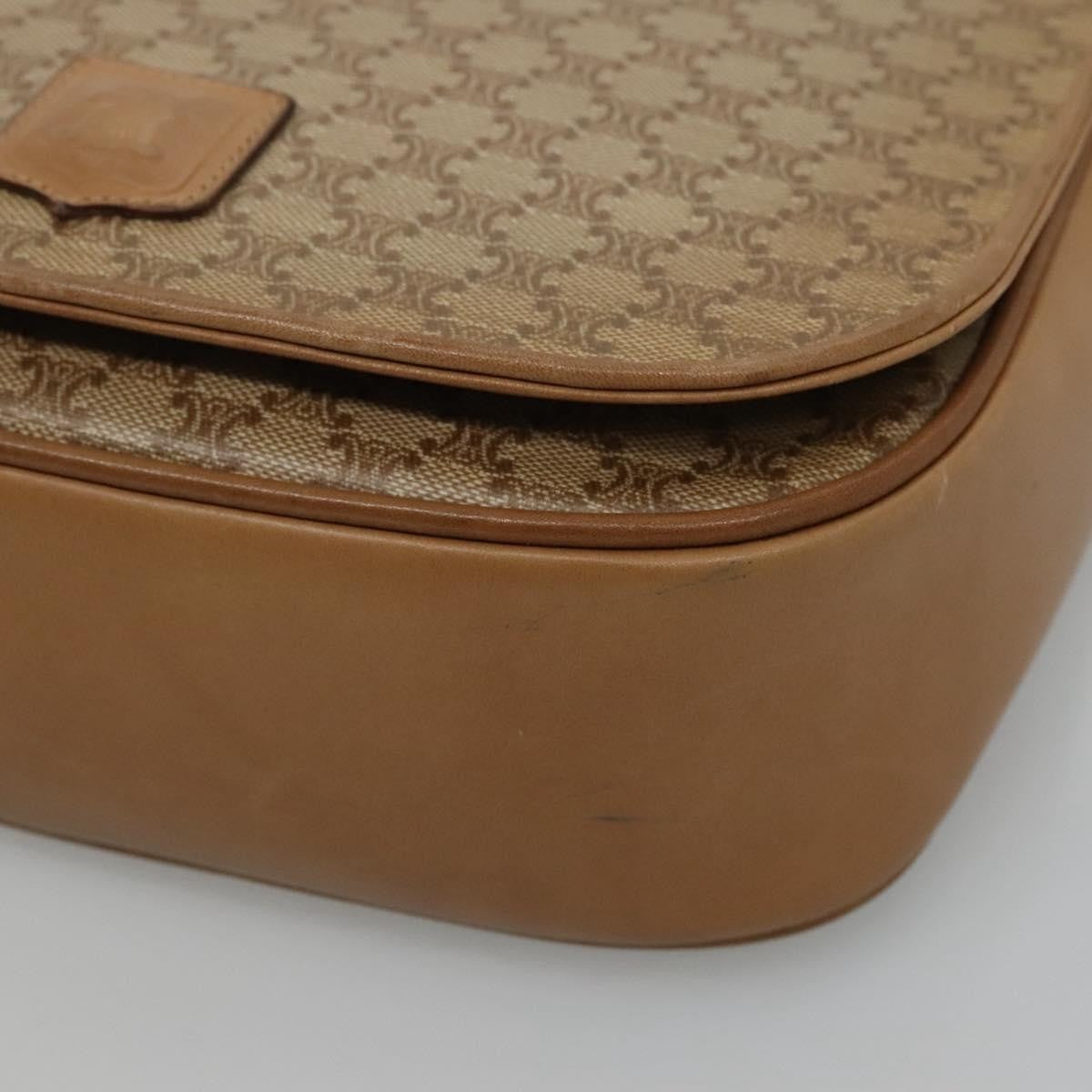 Celine Vintage Macadam Canvas And Leather Beige Canvas Shoulder Bag Bag (Pre-Owned)