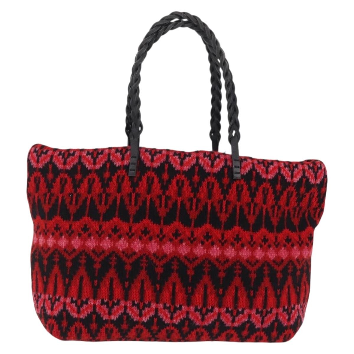Fendi Vintage Wool Red Wool Tote Bag Bag (Pre-Owned)