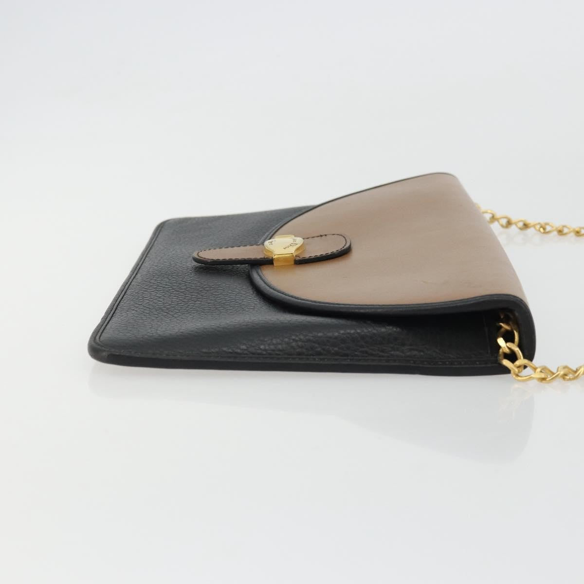 Christian Dior Flap Shoulder Leather Black Leather Shoulder Bag Bag (Pre-Owned)