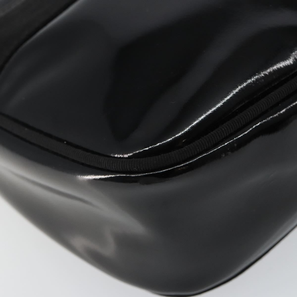 Salvatore Ferragamo Vala Patent Leather Black Patent_Leather Bag (Pre-Owned)