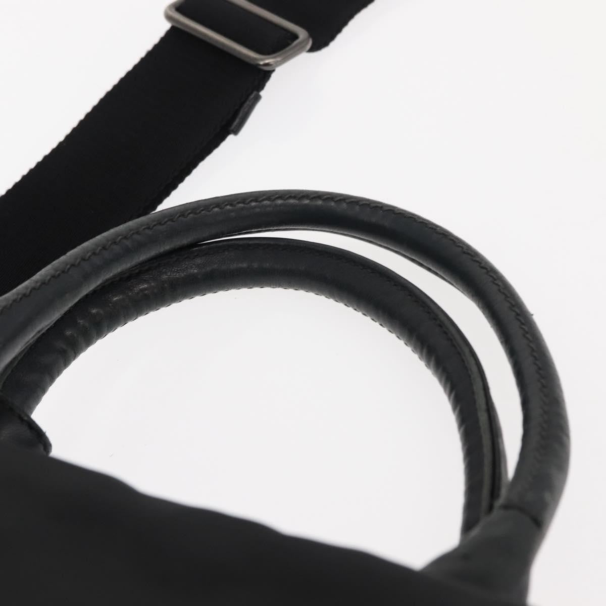 Prada Convertible Double Tote Tessuto Black Nylon Handbag (Pre-Owned)
