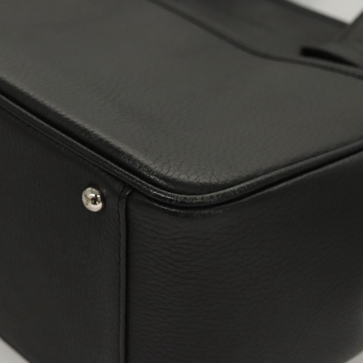 Burberry Vintage Vintage Check Coated Canvas Black Leather Handbag (Pre-Owned)