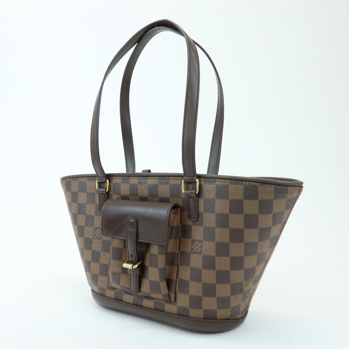 Louis Vuitton Manosque Damier Brown Canvas Handbag (Pre-Owned)