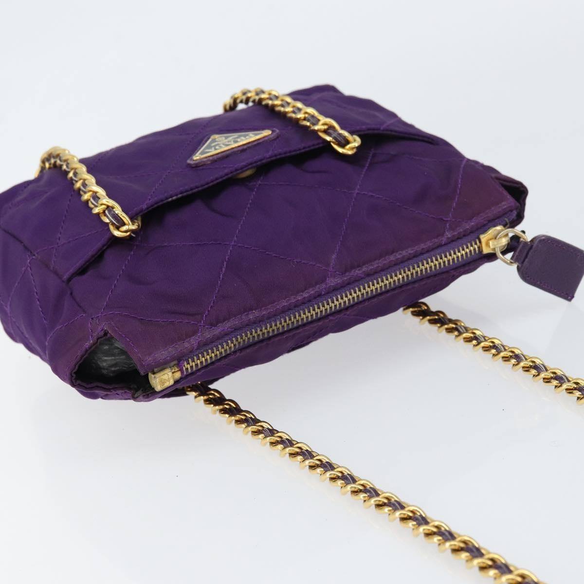 Prada Re-Edition 1995 Chain Quilted Re-Nylon Purple Nylon Tote Bag Bag (Pre-Owned)