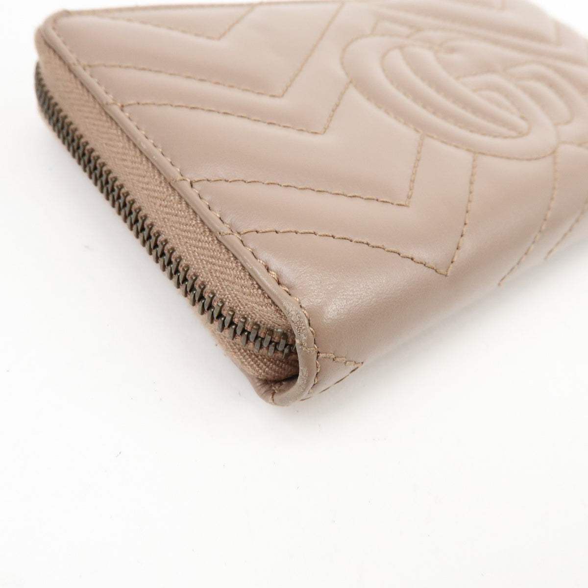 Gucci Gg Marmont Organizer Matelasse Leather Beige Leather Wallets Accessory (Pre-Owned)