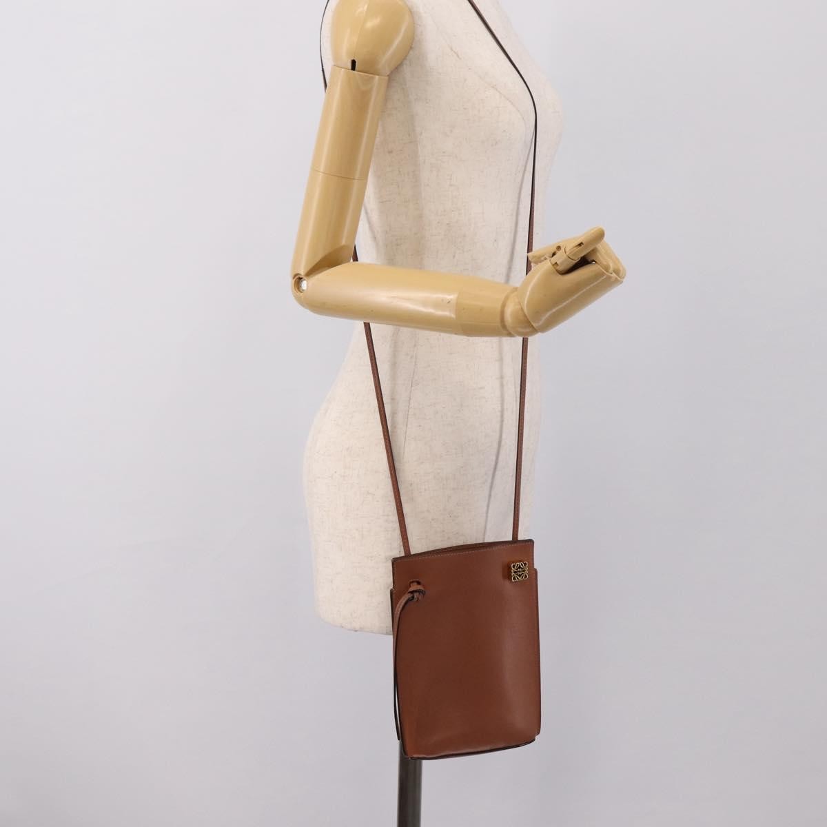 Loewe Dice Pocket Leather Brown Leather Crossbody Bag Bag (Pre-Owned)
