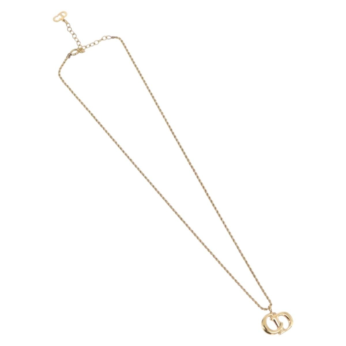 Christian Dior Cd Pendant Metal Gold Metal Necklace Jewelry (Pre-Owned)