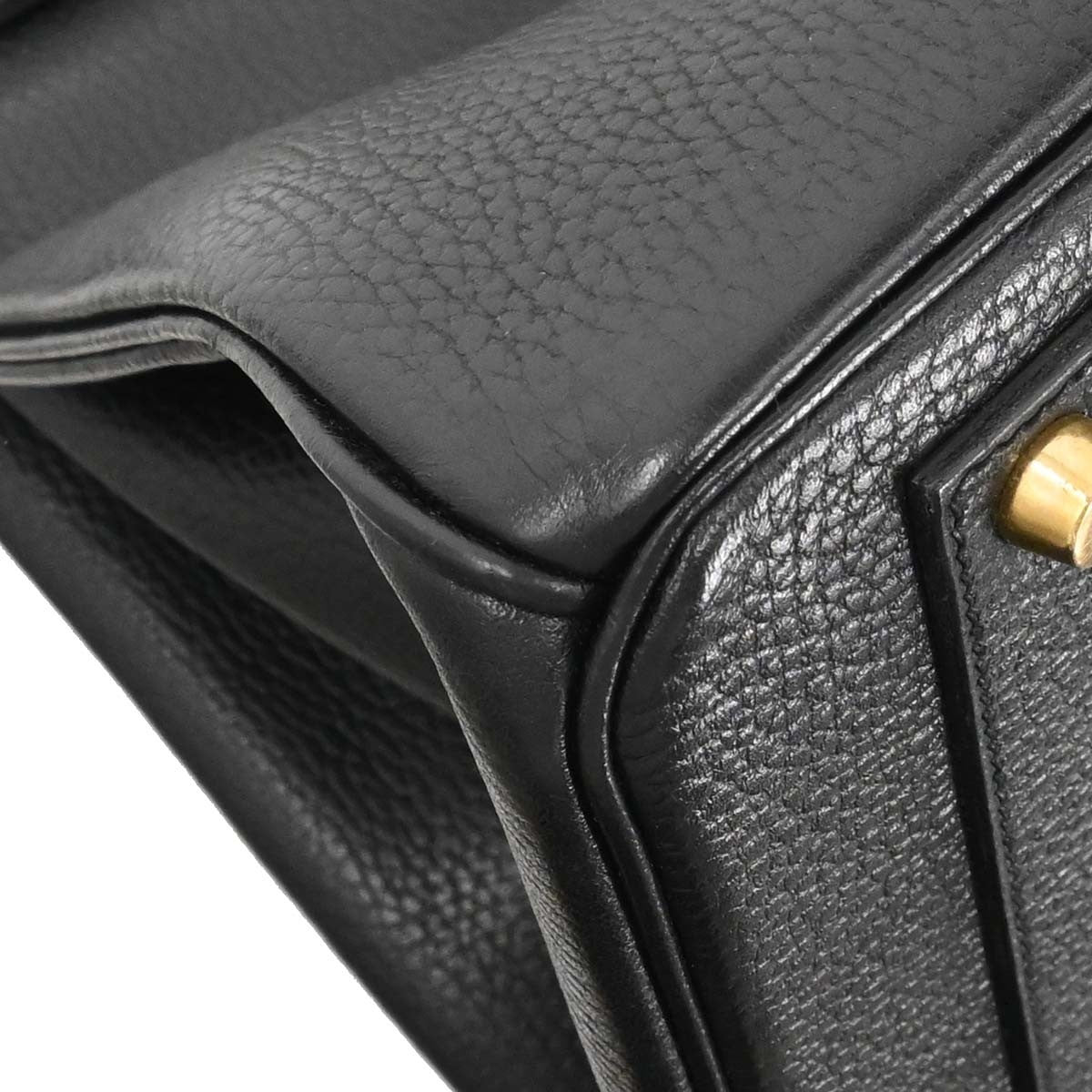 Hermes Birkin Black Ardennes With Gold Hardware Black Leather Handbag (Pre-Owned)