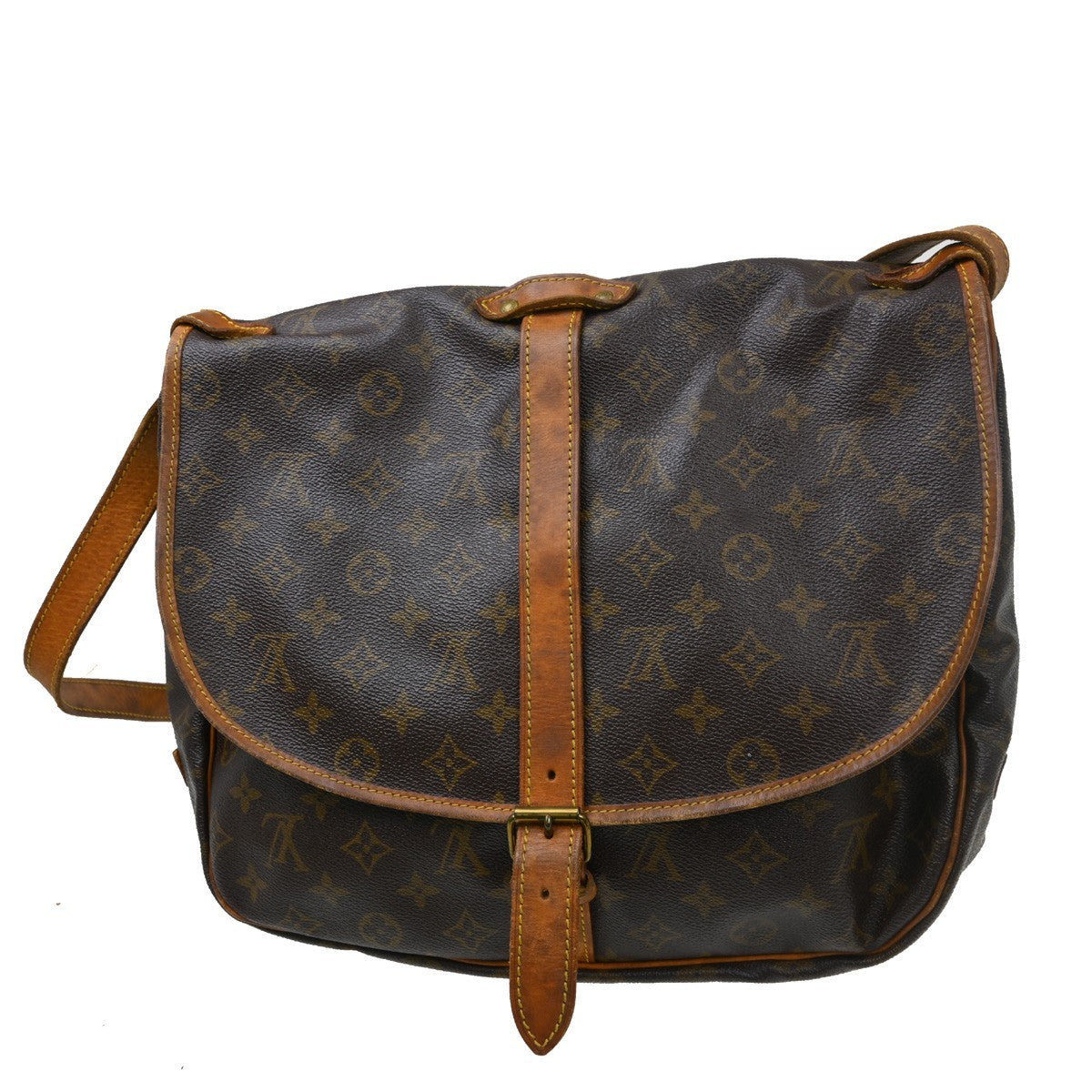 Louis Vuitton Saumur Monogram Canvas Brown Canvas Handbag (Pre-Owned)