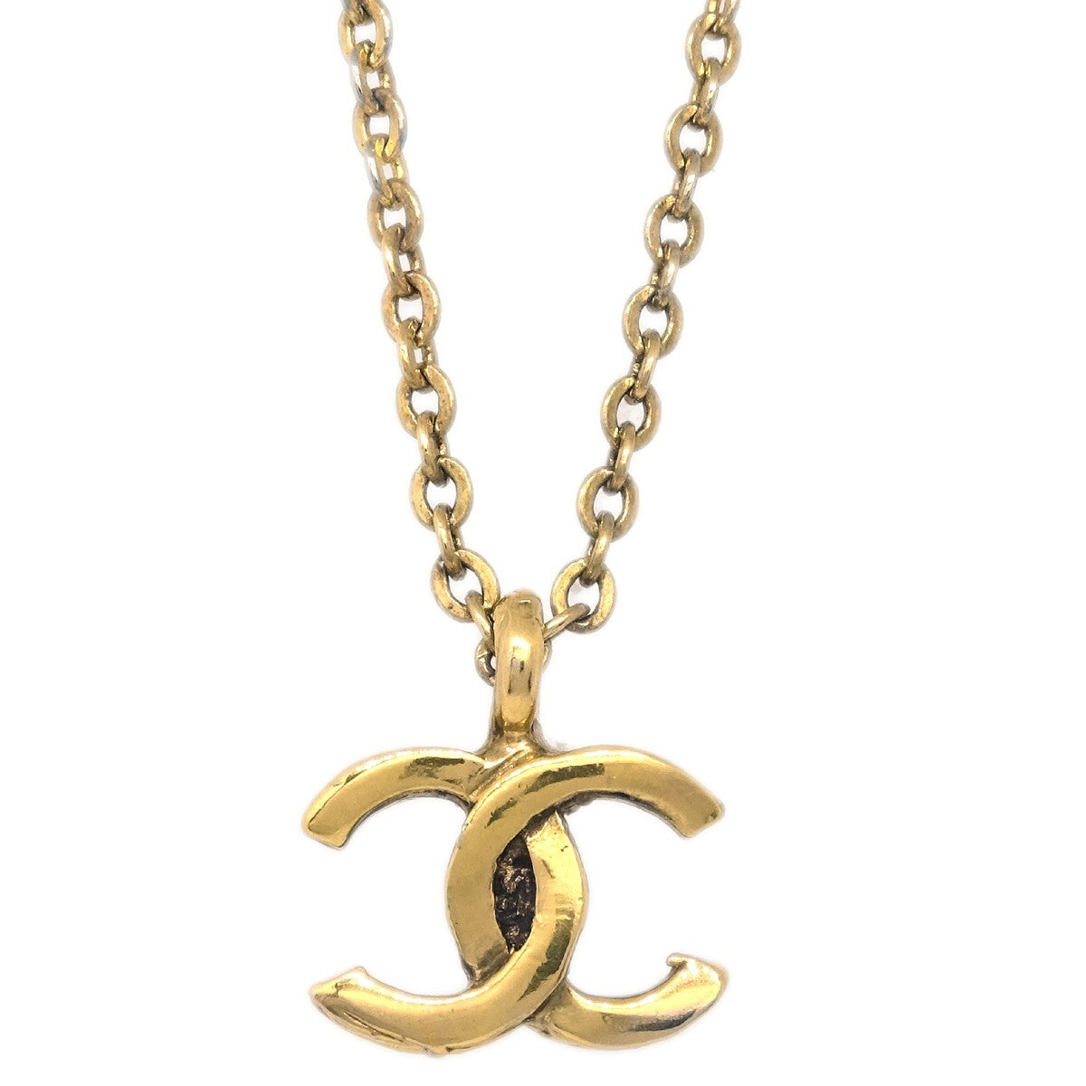 Chanel Cc Pendant Metal Gold Gold_Plated Necklace Jewelry (Pre-Owned)