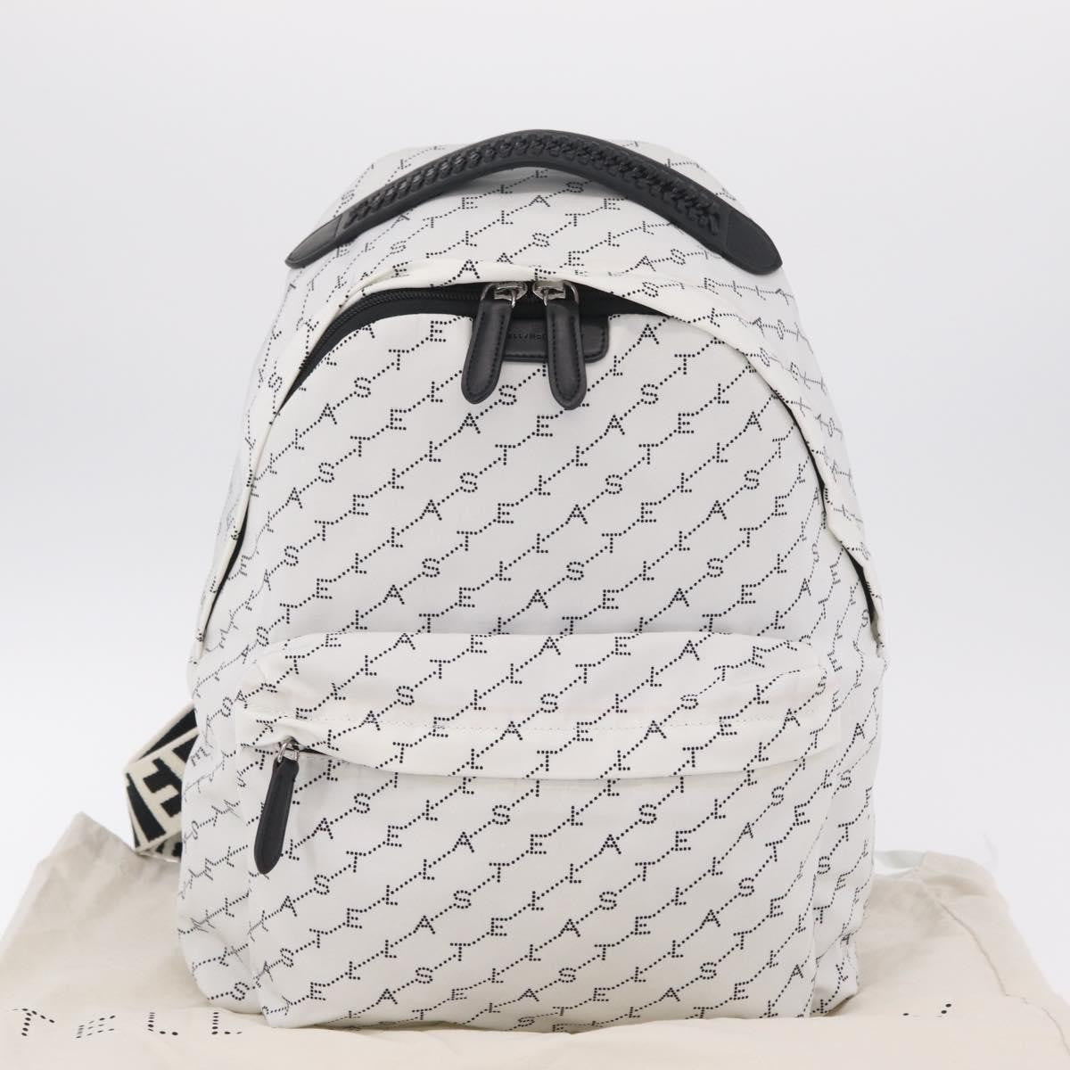 Stella Mccartney Falabella Go Monogram Monogram Canvas White Nylon Backpack Bag (Pre-Owned)