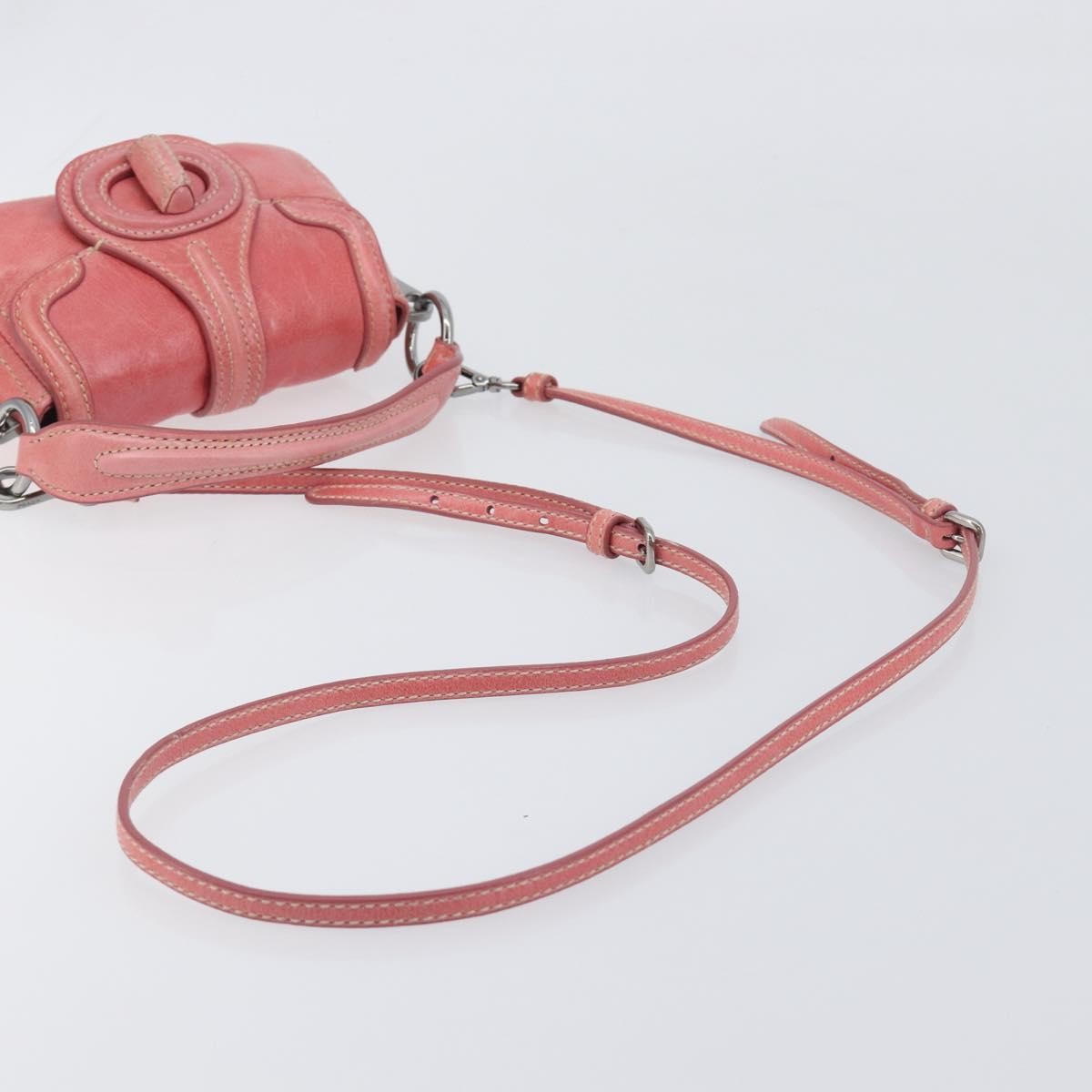 Prada Turnlock Flap Soft Calf Pink Leather Shoulder Bag Bag (Pre-Owned)