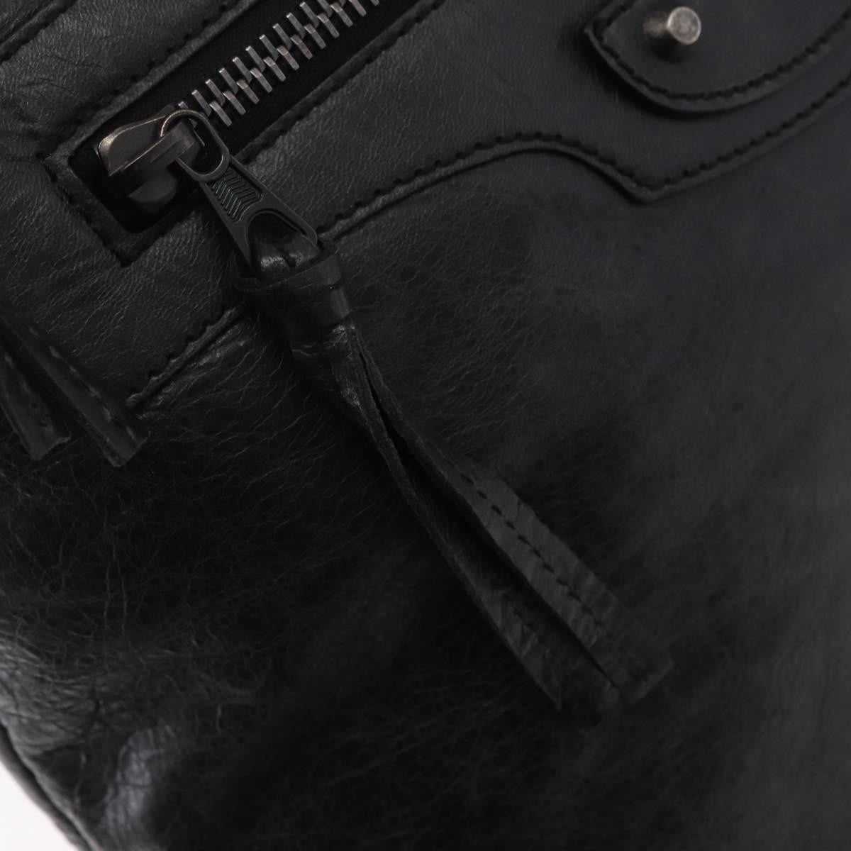 Balenciaga Arena Day Messenger Classic Studs Leather Black Leather Handbag (Pre-Owned)