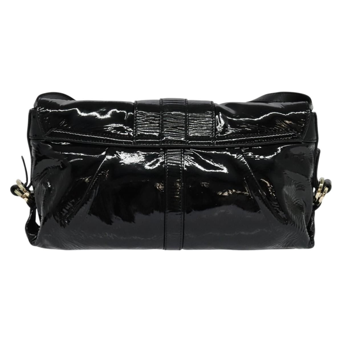 Bvlgari Chandra Flap Enamel Black Patent_Leather Shoulder Bag Bag (Pre-Owned)