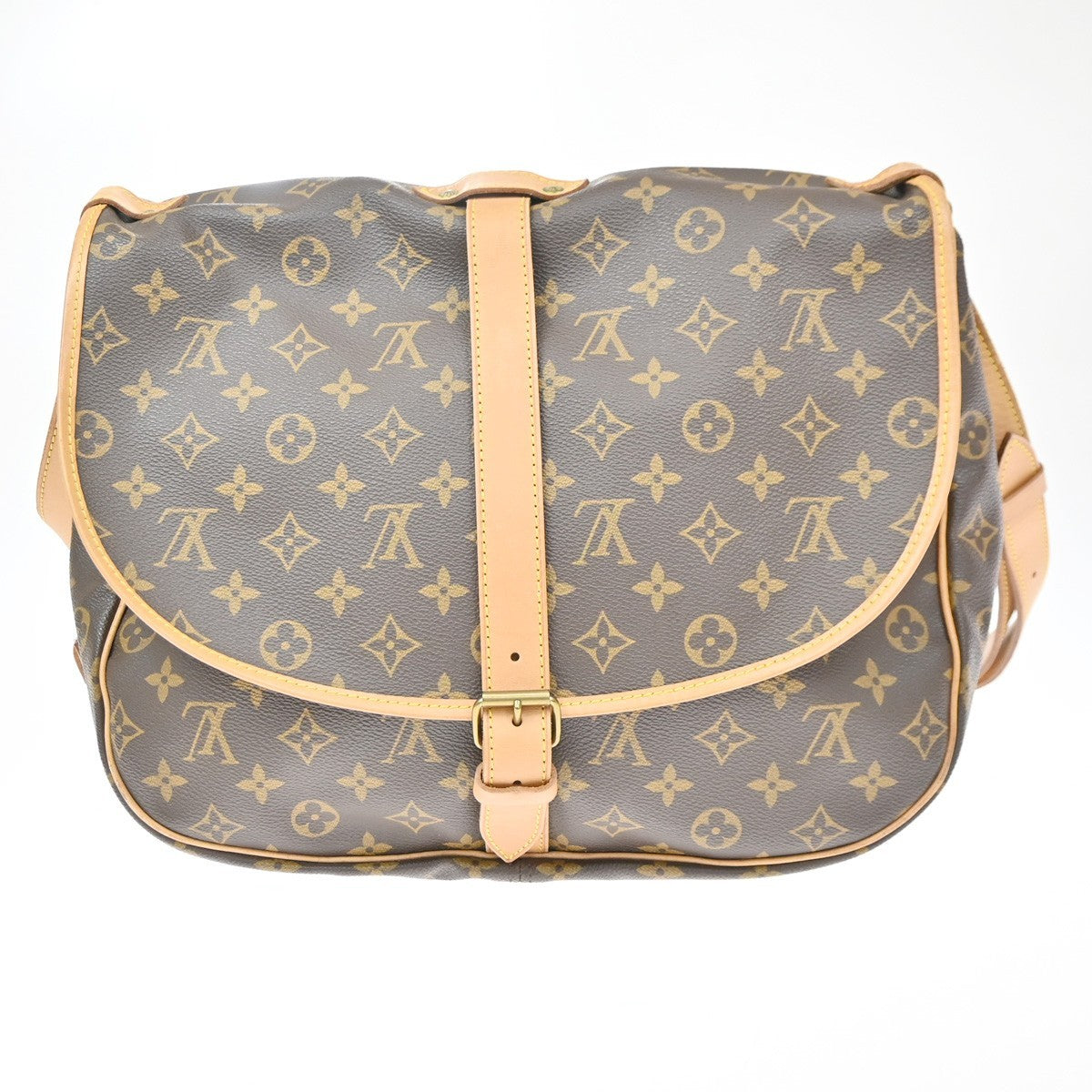 Louis Vuitton Saumur Monogram Canvas Brown Canvas Shoulder Bag Bag (Pre-Owned)